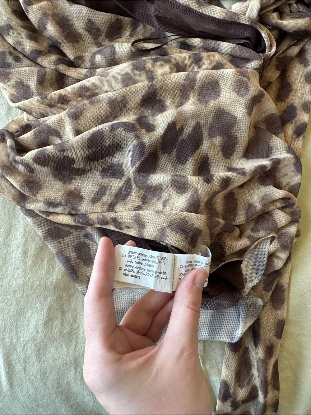 Zara Leopard Print Tulle Mesh 2 Piece Matching Set Maxi Skirt Top M - Picture 10 of 10